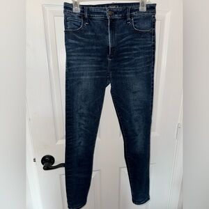 Abercrombie size 29/8 super high rise dark denim stretch jeans. Could fit a 10